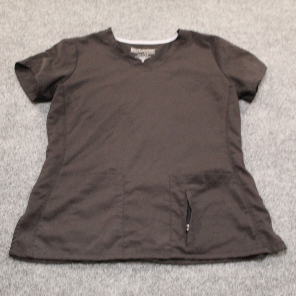 Greys Anatomy By Barco Active Professional Scrub Top Uniform V‎ Neck Brown